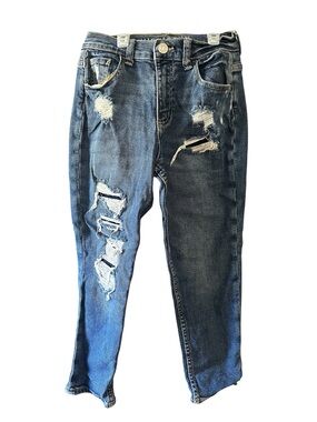 Justice Distrssed Ripped Jeans Girls Teens Size 12 Dark Wash